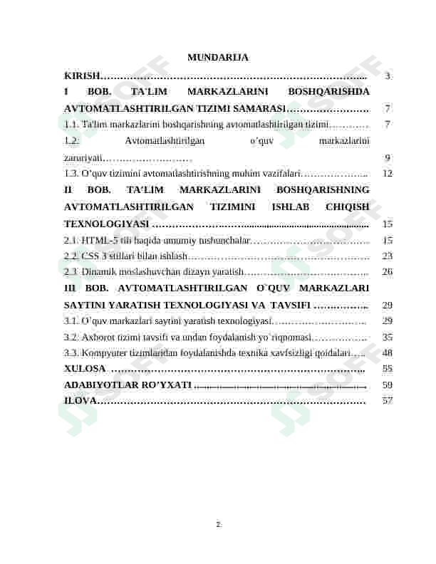 Ta’lim markazlarini avtomatik boshqaruv tizimini yaratish 2