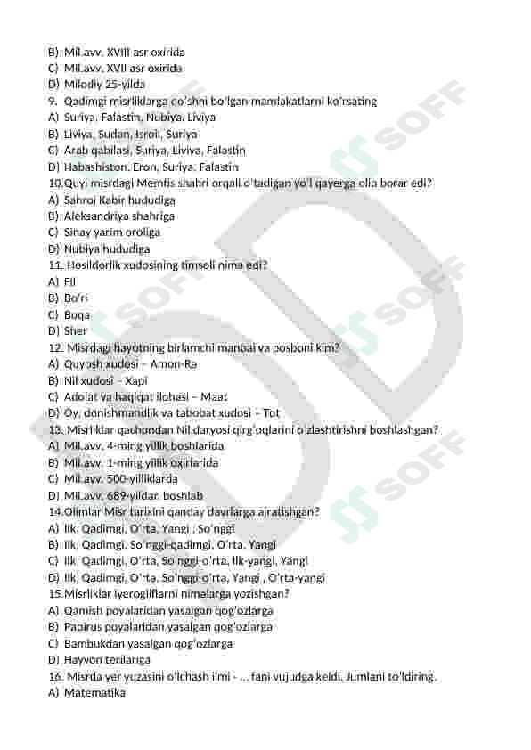 Tarix test 2