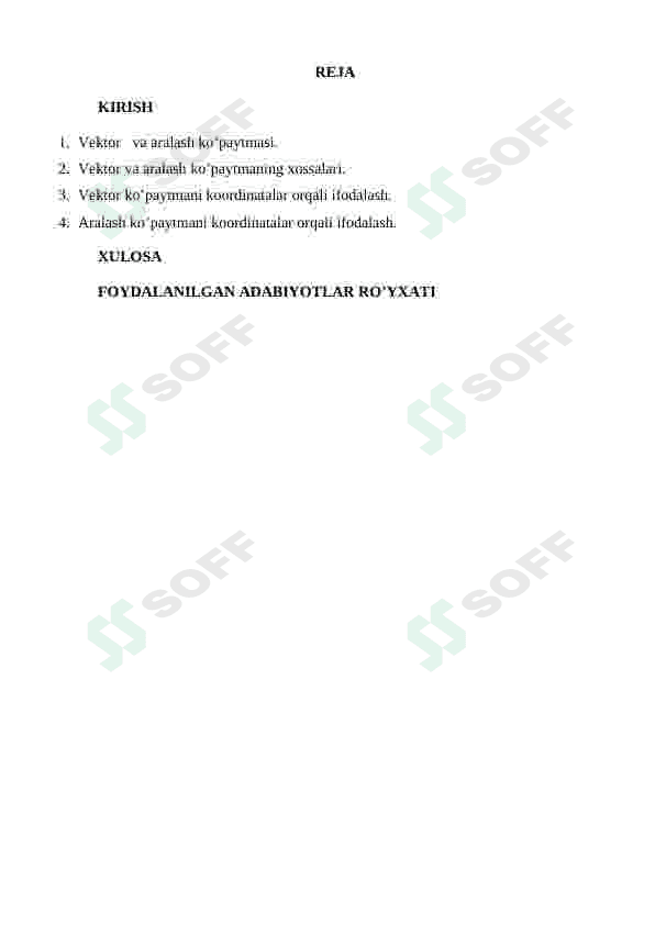 Vektor va aralash ko’paytmani masalalar yechishga tadbiqi 2