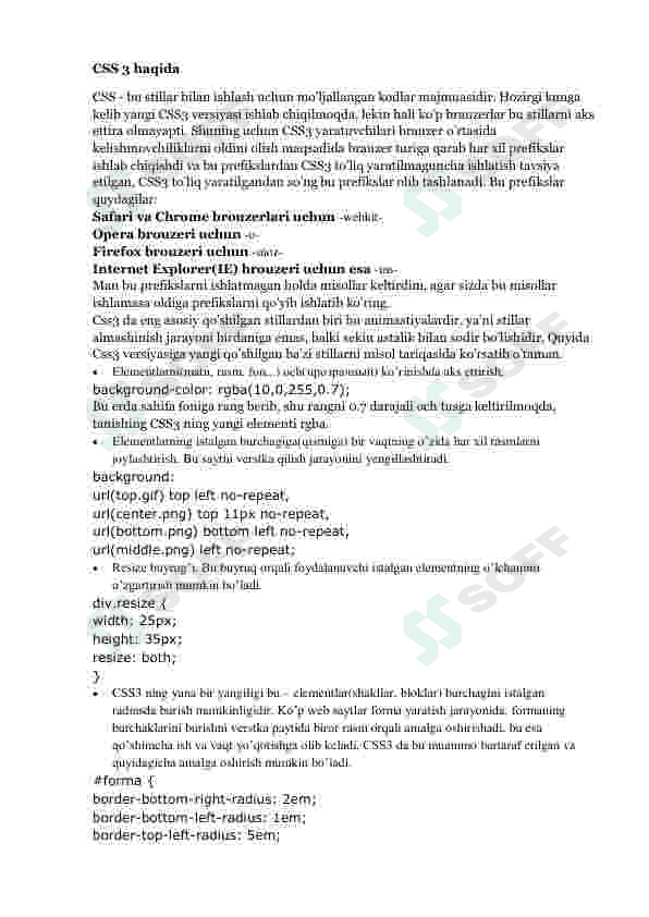 CSS o'quv qo'llanma 2