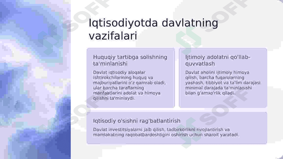 davlatning iqtisodiyotdagi vazifalari 2