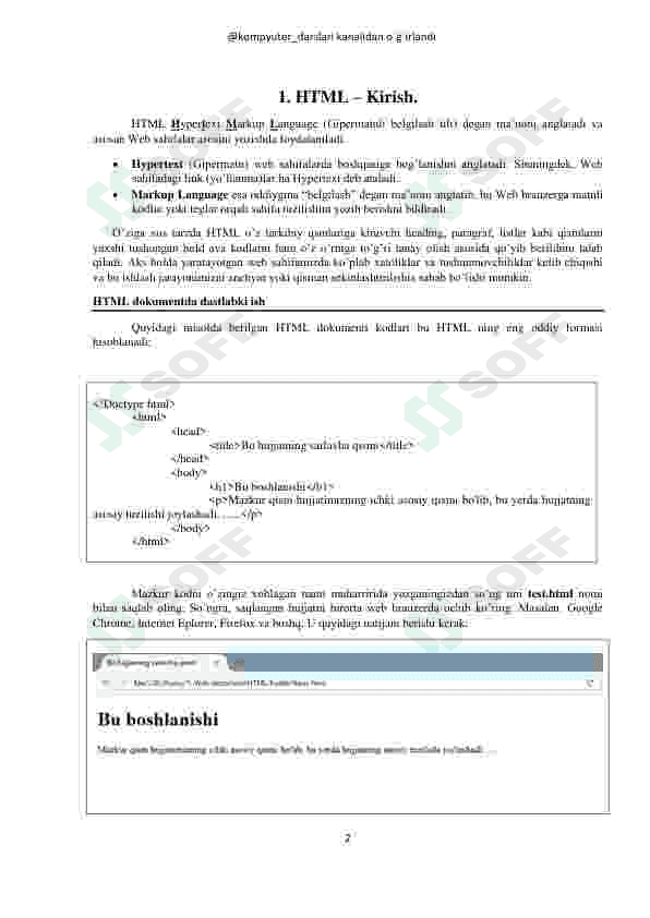 Dasturlash  Htmlni 0 dan 100 gacha bogan sirlari 2