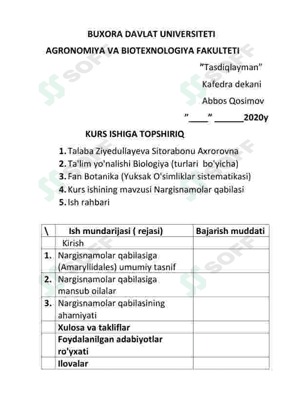 Nargisnamolar qabilasi 2