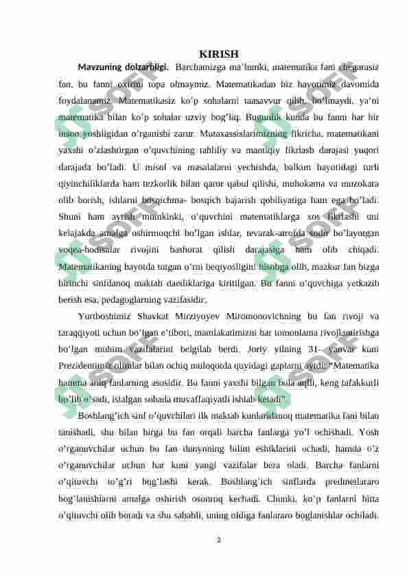 Arifmetik misollarni yechish va bolalarni boshlangʻich maktabda matematika fanini oʻrganishiga tayyorlash 2