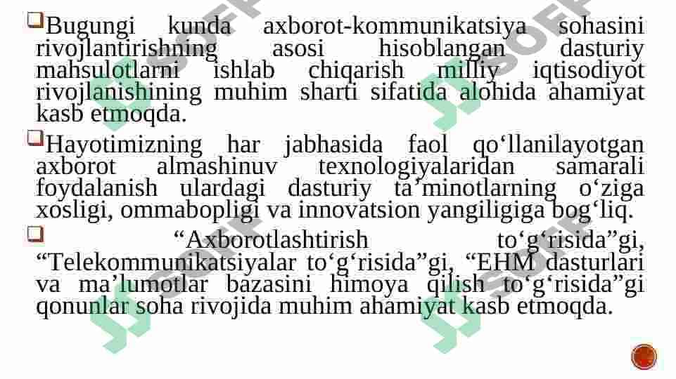 Iqtisodiyotda qo'llaniladigan amaliy dasturiy mahsulotlar. 3