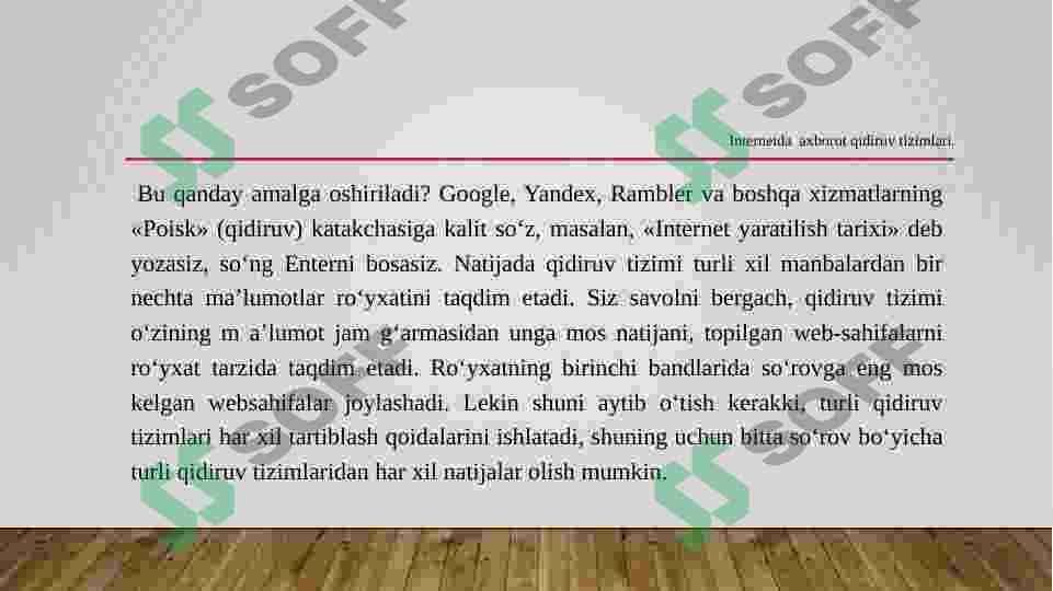 Internetda  axborot qidiruv tizimlari. 3