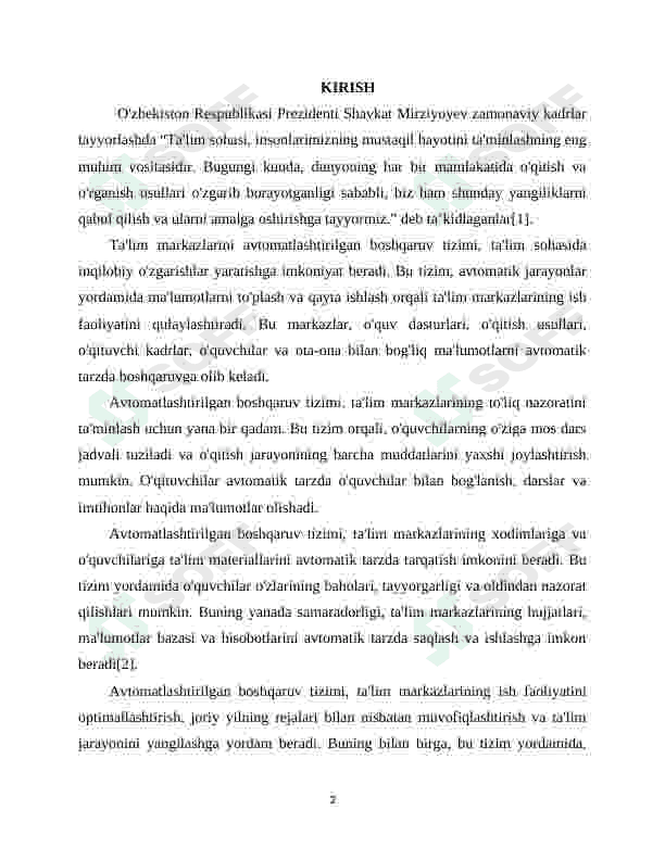 Ta’lim markazlarini avtomatik boshqaruv tizimini yaratish 3