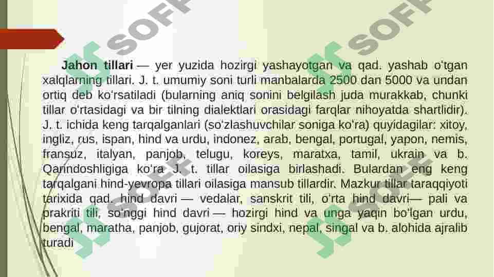 Dunyo tillarining tasnifi 3