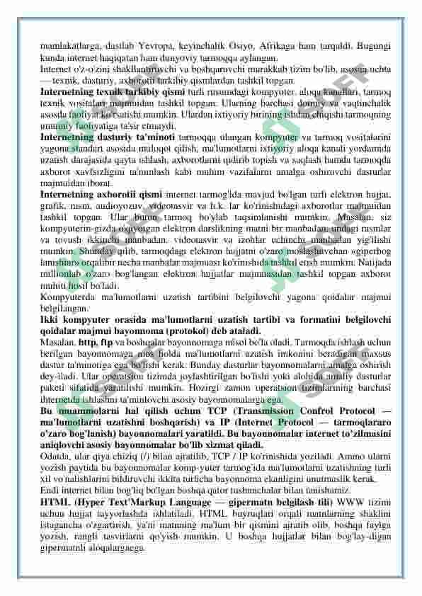 Intrnet tarmoqlari va ulardan foydalanish 3