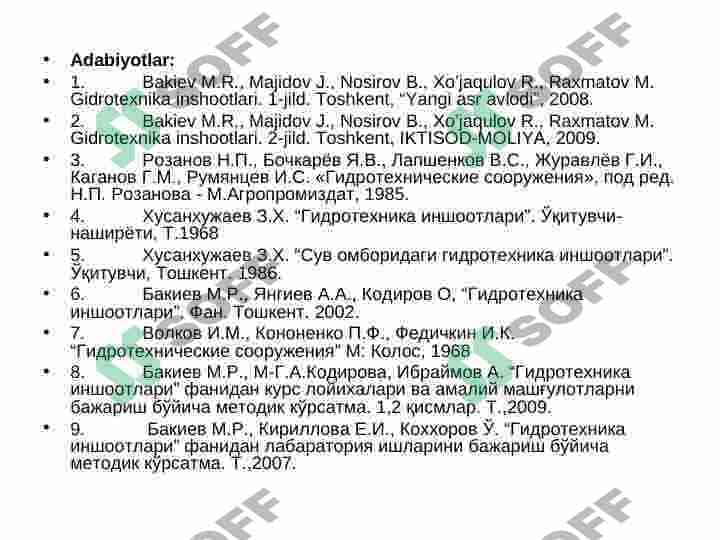 O‘ZBEKISTON RESPUBLIKASI SUV XO‘JALIGI VAZIRLIGI BOSHQARUV TIZIMI TARKIBI VA ULARNING VAZIFALARI 3