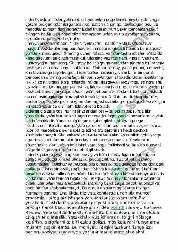 Yetakchilikni shaxsiy xislatlari va ularni rivojlantirish 3