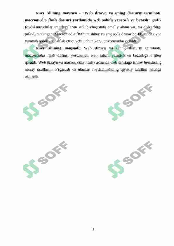 WEB DIZAYN VA UNING DASTURIY TA’MINOTI, MACROMEDIA FLASH DASTURI YORDAMIDA WEB SAHIFA YARATISH VA BEZASH 3