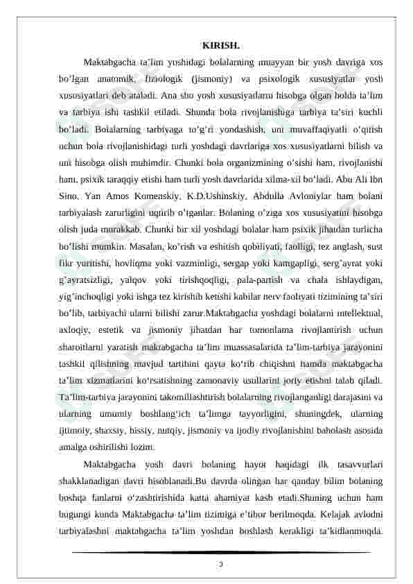 Maktabgacha yoshdagi bolalarning rivojlanishi va ta'lim tarbiyasining o'ziga xosligi 3