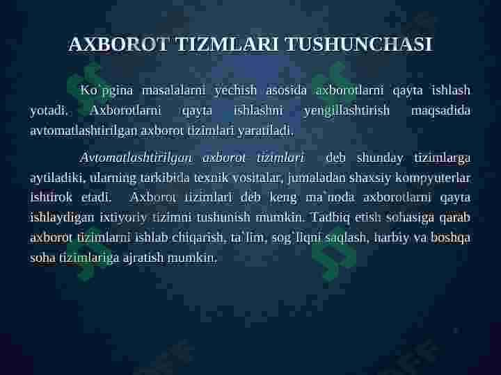Ma'lumotlar bazalari bilan ishlash texnologiyalari. 3