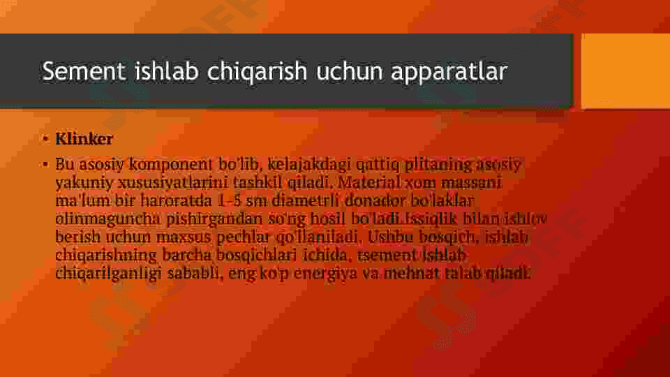 Sement ishlab chiqarish apparatlari 3