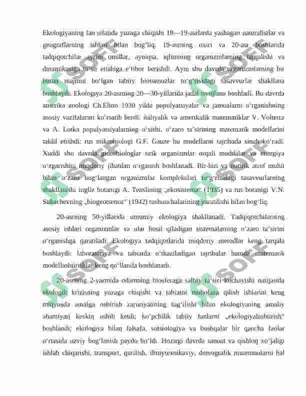 Ekologiya va demografiya(aholini o’sishi) 3