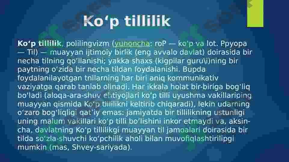 ko'p tillik muammosi 3