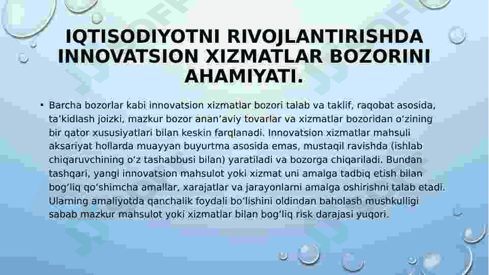 Innovatsion iqtisodiyotda xizmatlar bozorini rivojlantirish 3
