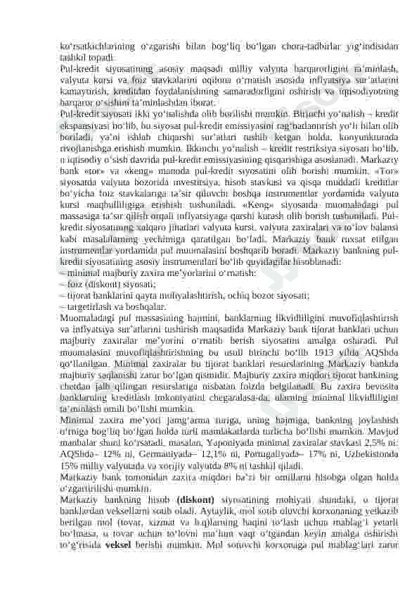 Markaziy bank va uning funksiyalari Silabus 3