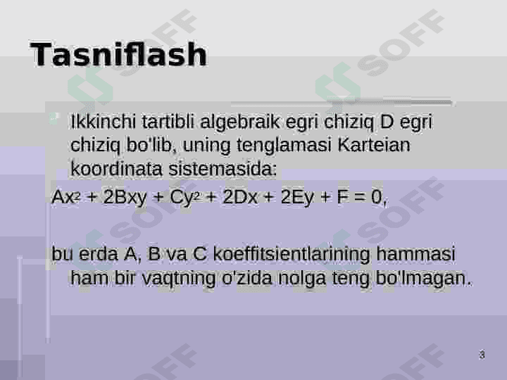 Ikkinchi tartibli egri chiziqlar 3