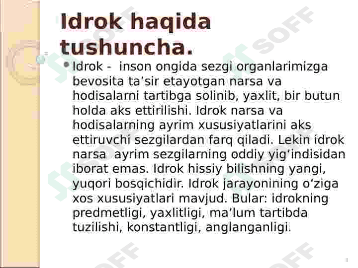 Idrok haqida tushuncha 3