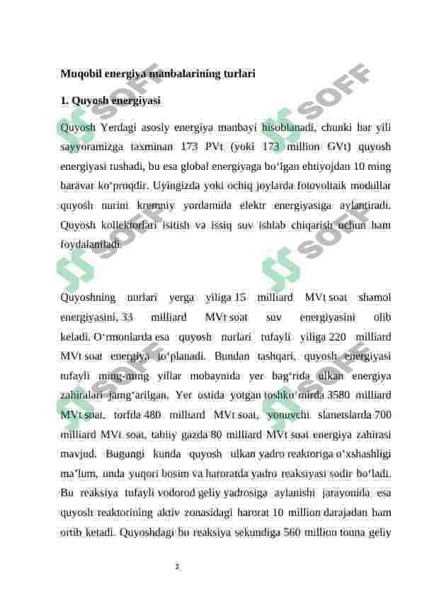 Muqobil energiya manbalari 3