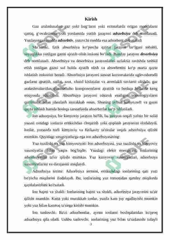 Ionli adsorbsiya xususiyatlari. Ion almashinuvi. 3