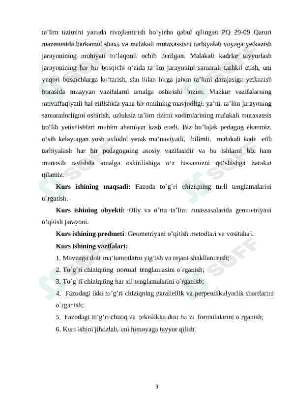 Fazoda to`g`ri chiziqning turli tenglamalari 3