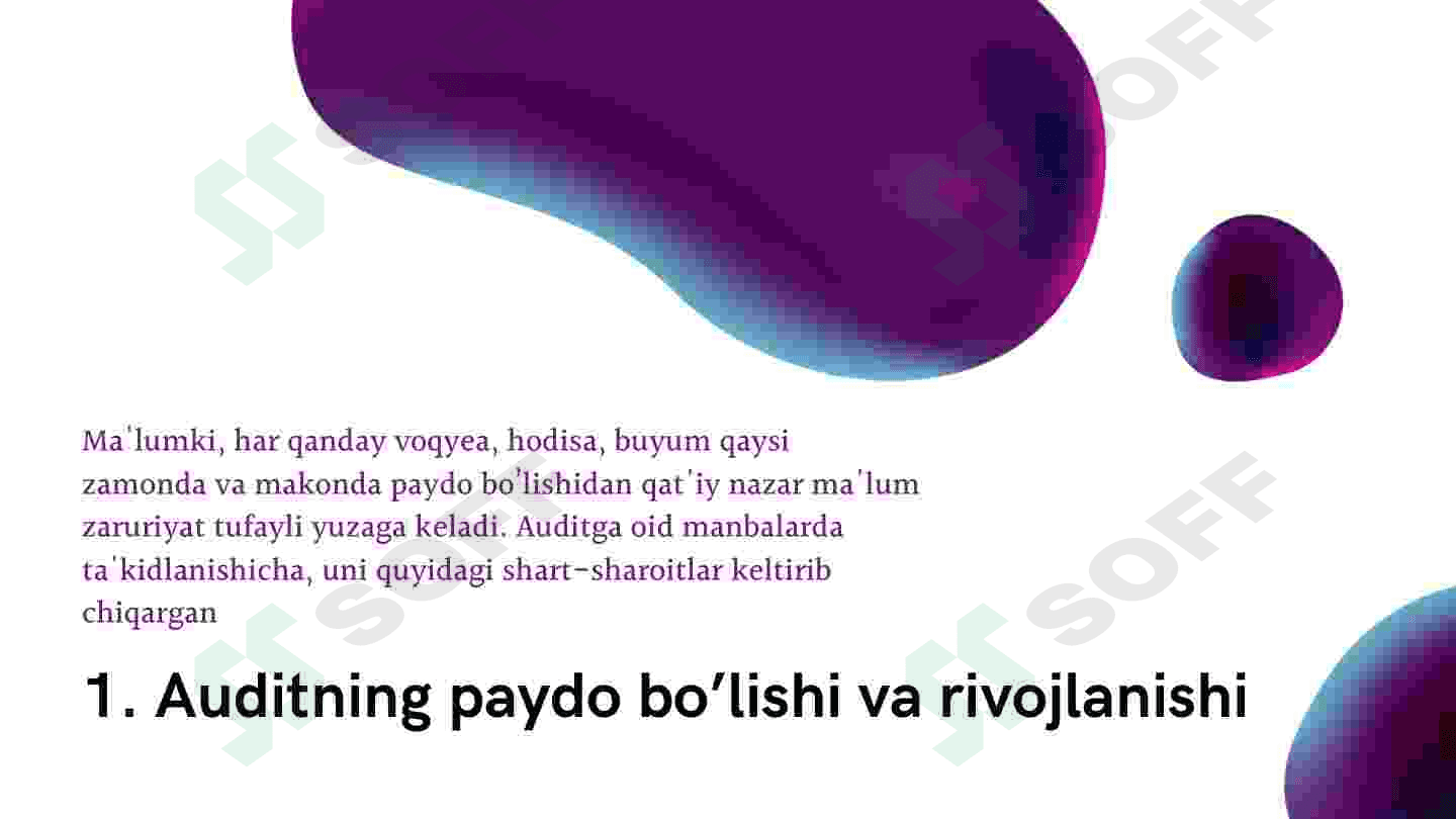 Auditni paydo bulishi 3
