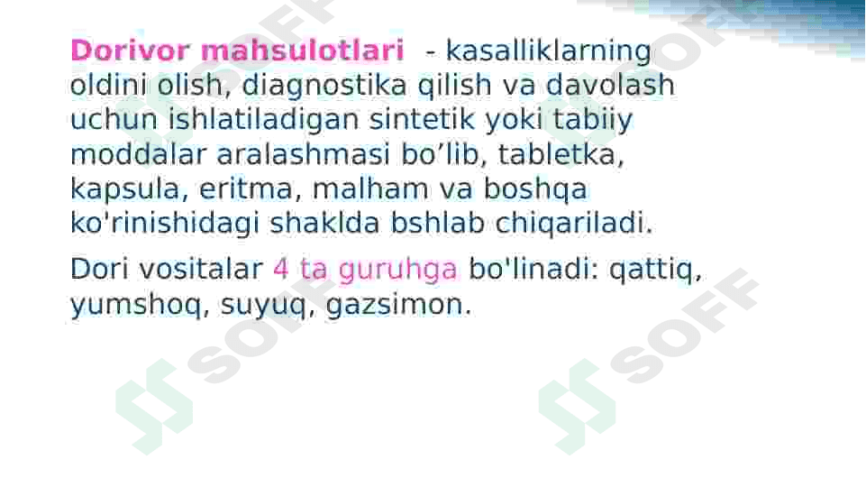 Dori darmonlarning qoʻllanishi 3