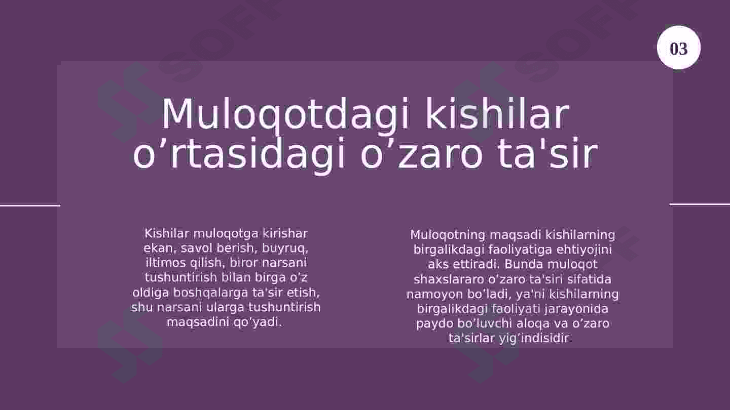 Muloqotda o‘zaro ta`sir masalasi 3