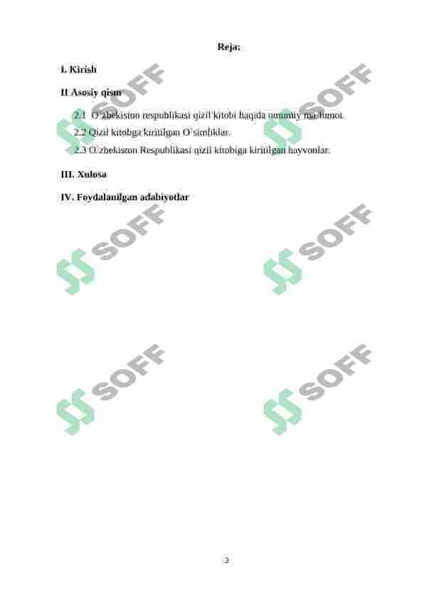 Oʻzbekiston respublikasi qizil kitobi 3