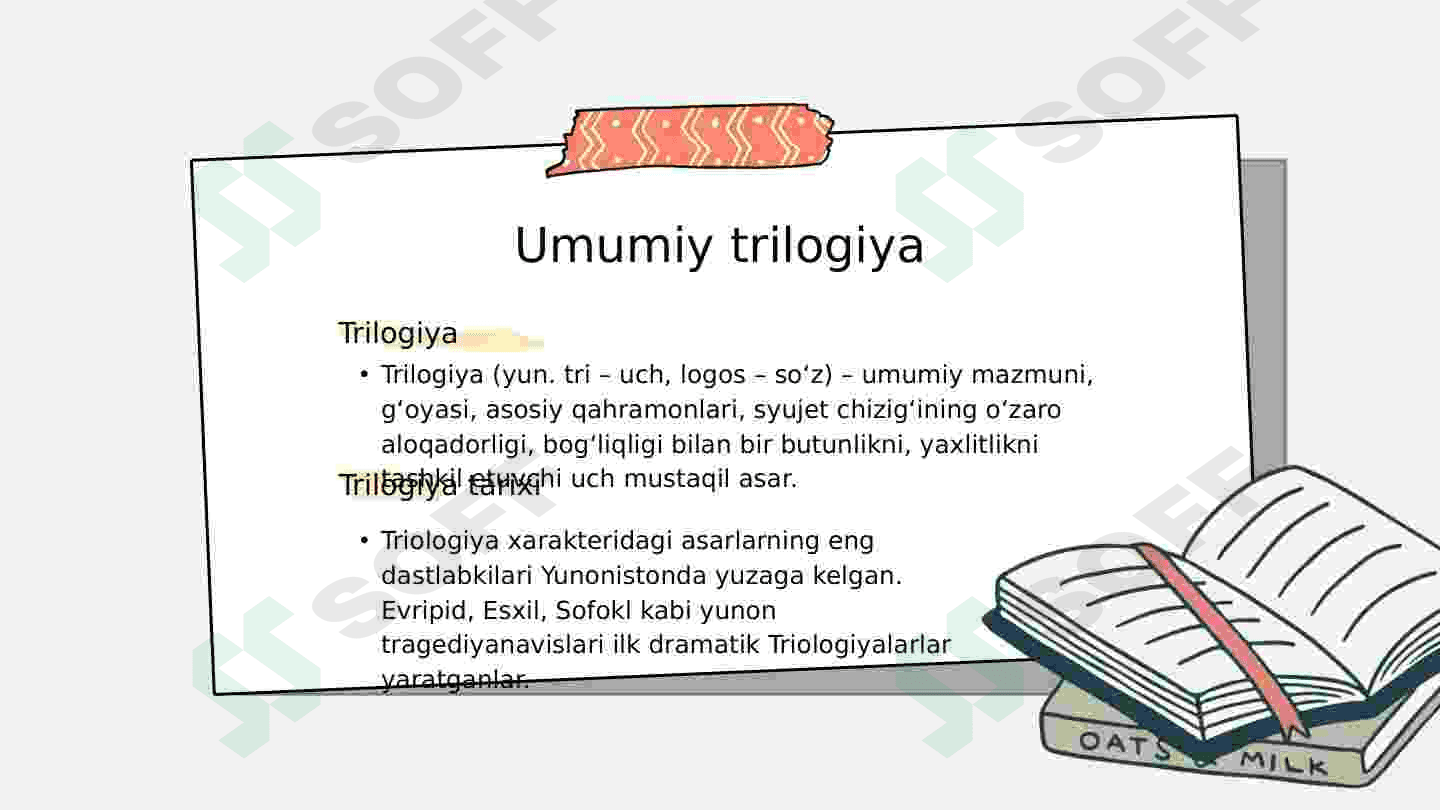 Trilogiya haqida ummumiy ma'lumot berish Ufq Romani haqida nazariy ma'lumot 3