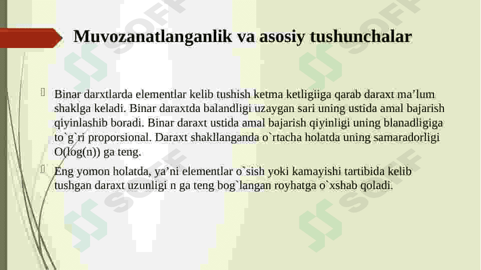 Muvozanatlangan ikkilik daraxtlar 3