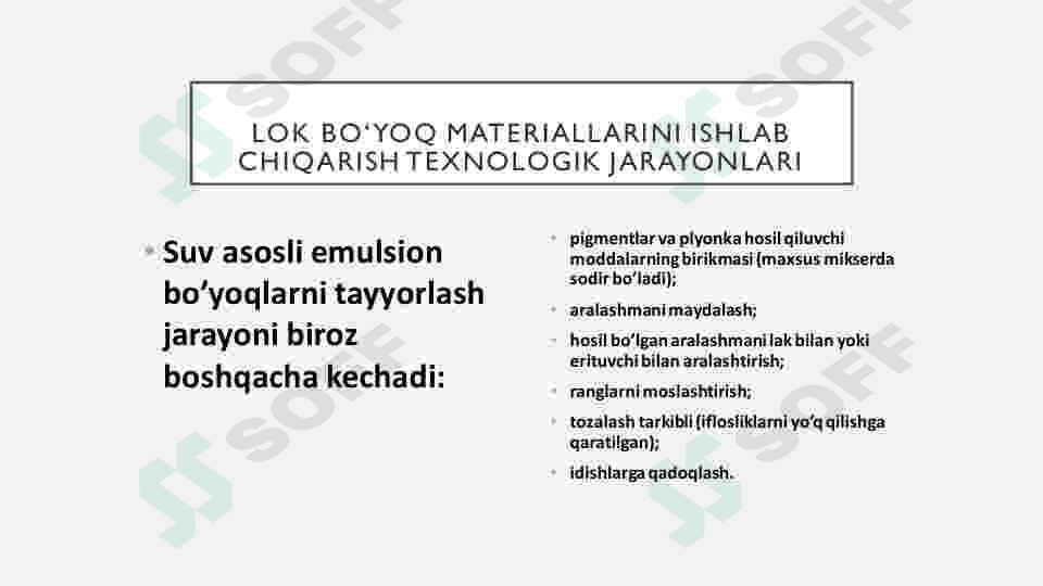 Lok bo‘yoq materiallari ishlab chiqarish texnologiyasi 3