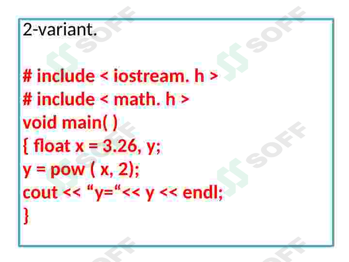 C/C++ tilida  chiziqli  dastur 3