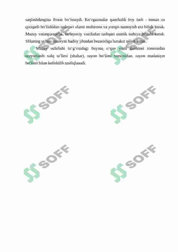 Muzeylarni tashkillashda CHQBT raxbarining vazifalari 3