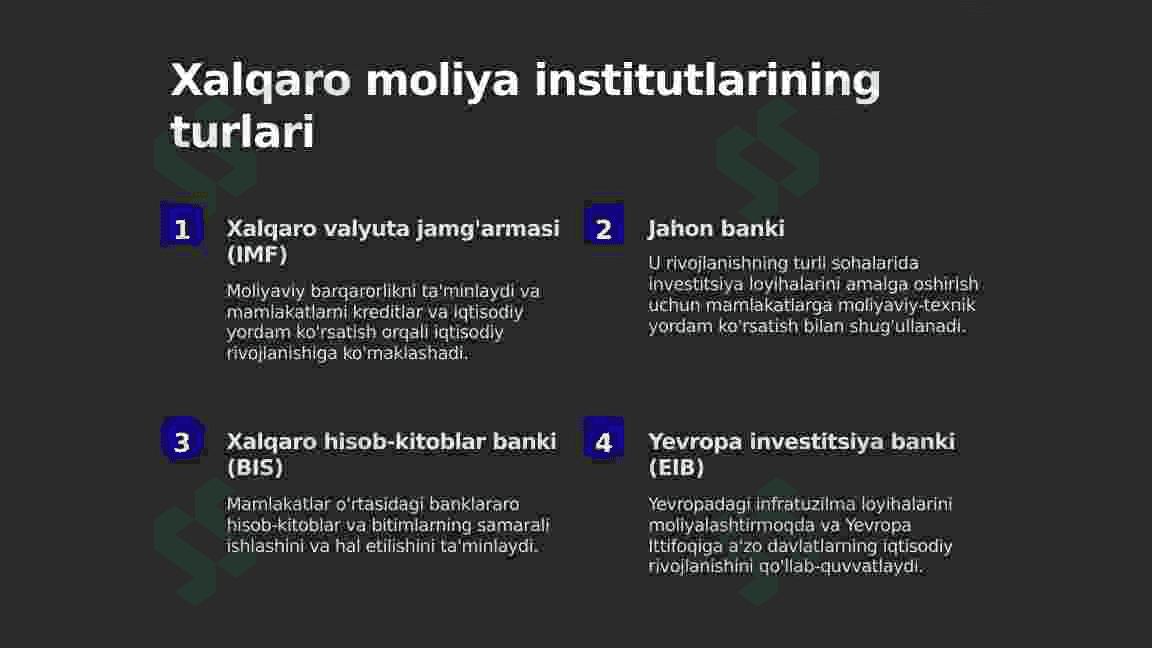 xalqaro moliya institutlari va ularning vazifalari 3