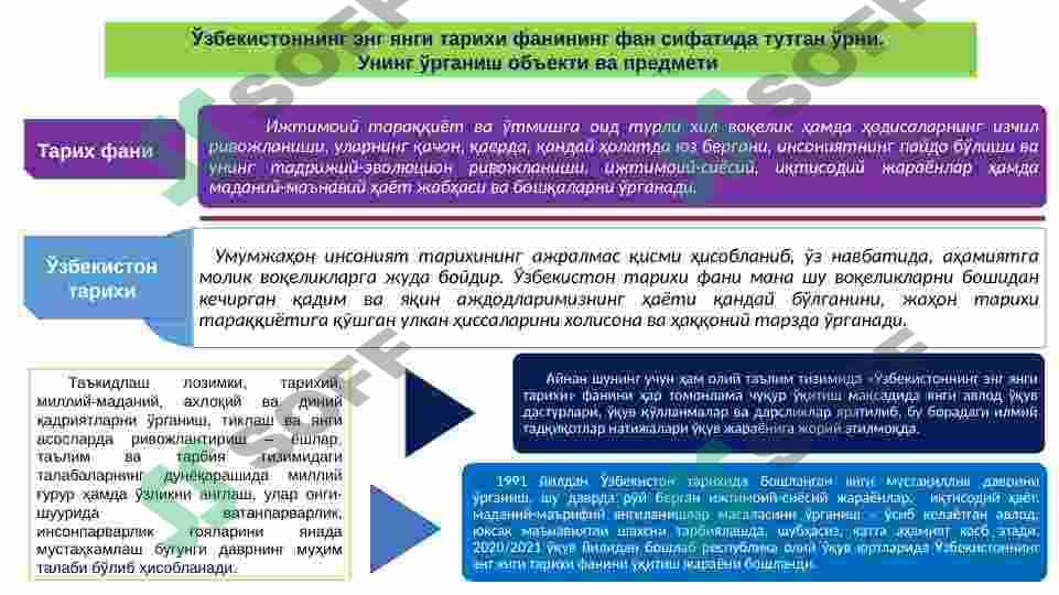 O'zbekistnning eng yangi tarixi o'quv  fani va uning predmeti, maqsadi va vazifalari, nazariy metodologik tamoyillari 3