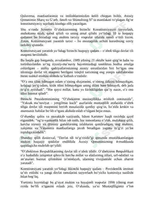 Yangi taxrirdagi O`zbekiston Respublikasi konstitusiyasi 3