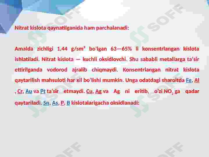 Nitrat kislotaga xos tajribalar 3