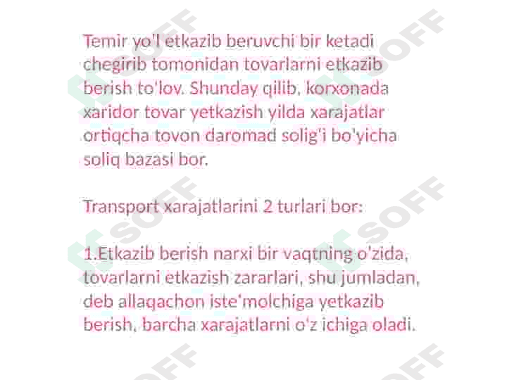 Transport tayyorlov xarajatlari 3