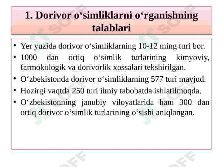 Dorivor oʻsimliklar 3