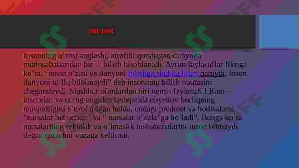 Bilish nazariyasi 3