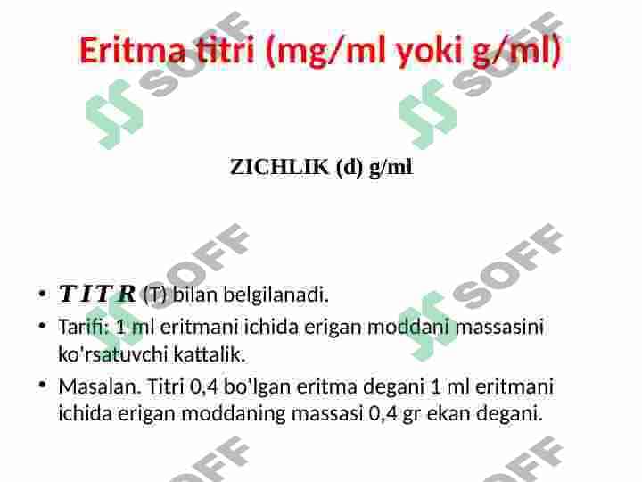 Eritmalarga doir masalalar ishlash 3