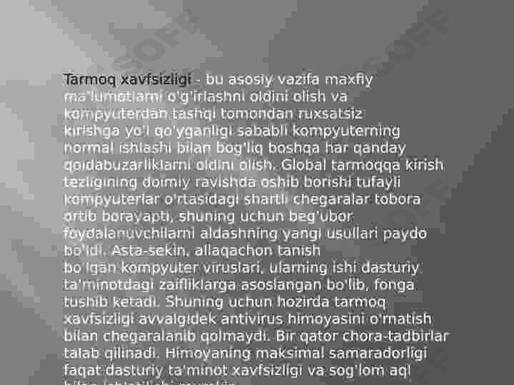 Tarmoq havfsizligi 3