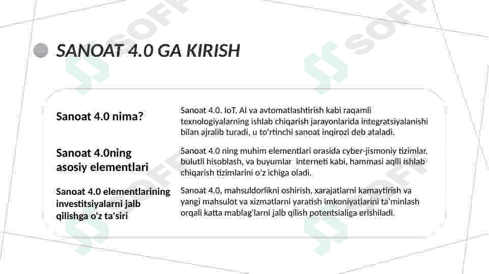 Iqtisodiyotga investitsiyalarni jalb qilishda sanoat 4.0 elementlarning ahamiyati 3