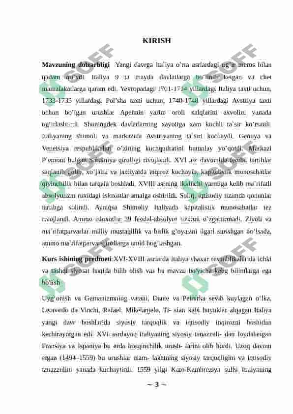 XVI-XVIII asrlarda italiya shaxar respublikalarida ichki va tashqi siyosat 3