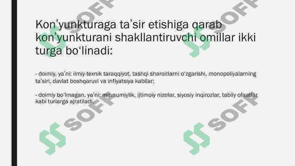 JAHON BOZORI KONYUNKTURASI VA  XALQARO SAVDONING RIVOJLANISH  TENDENSIYALARI 3