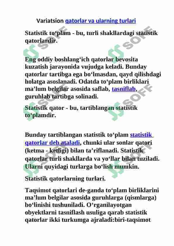 Ko'plik,variatsion qator va ular bilan ishlash.Moda,mediana,tartiblash 3